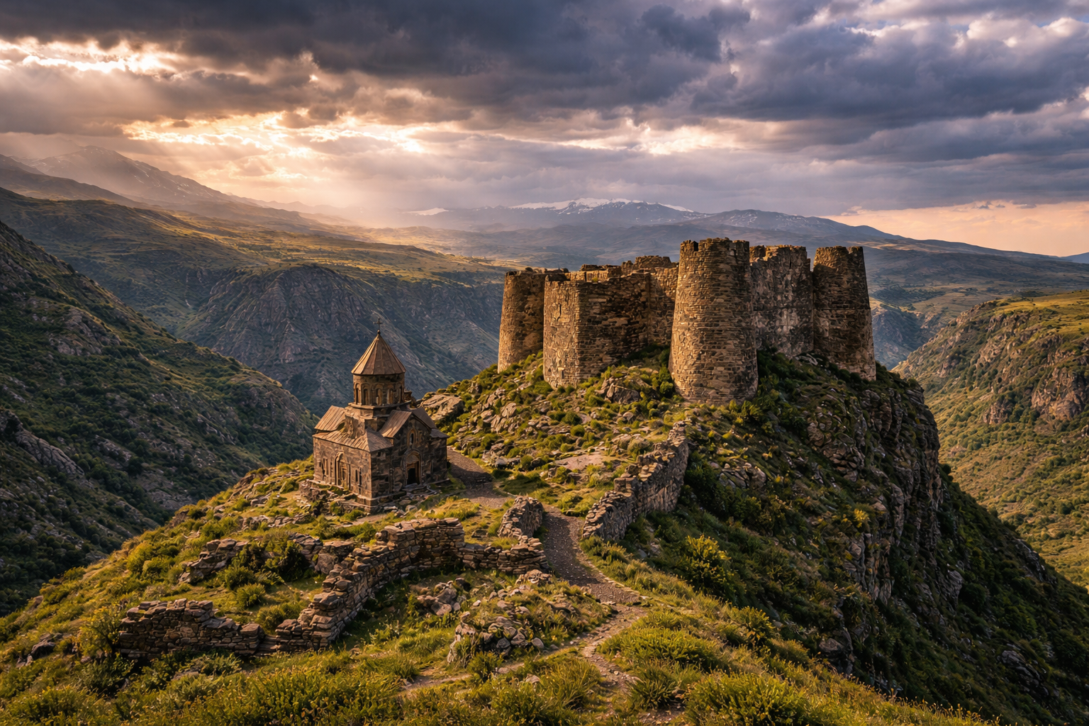 Amberd Fortress in the mountains