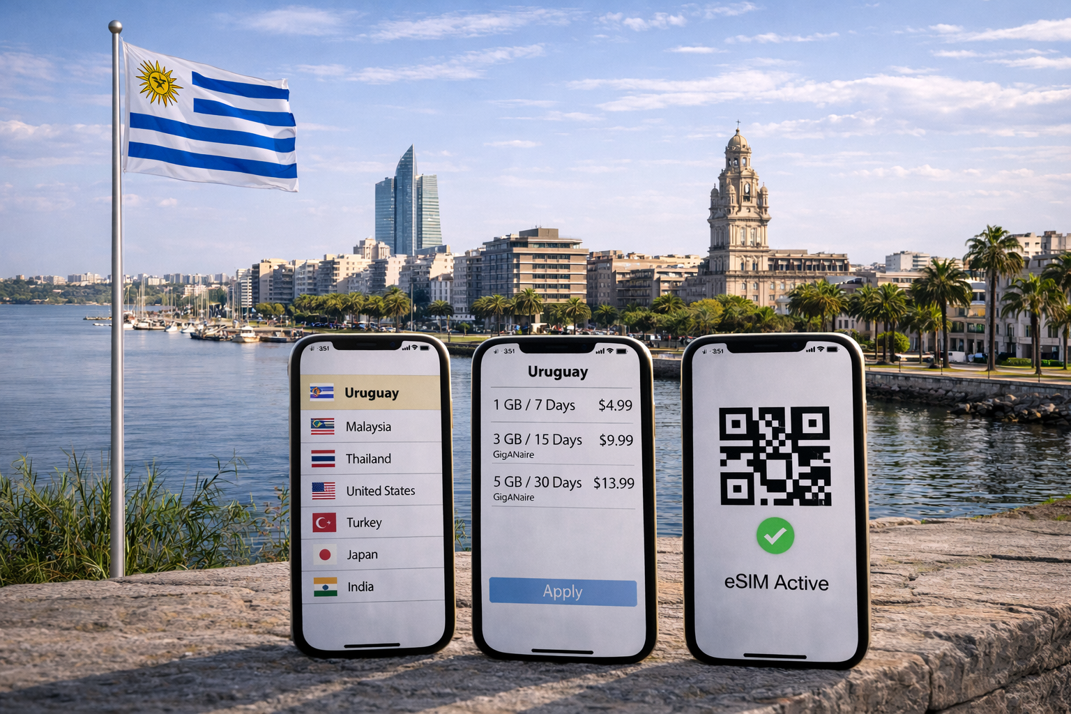 スマートフォンで2分でできるeSIMの設定手順 - アプリのインストール、国の選択、料金プランの選択、モバイルインターネットの有効化