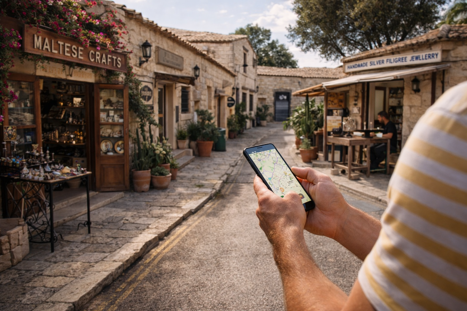Kampung kraf Ta' Qali dengan pelancong