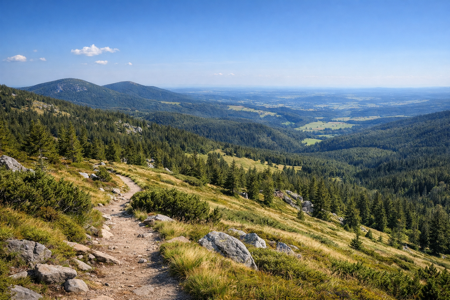 Paesaggi dei Monti Jizera nel nord della Repubblica Ceca.