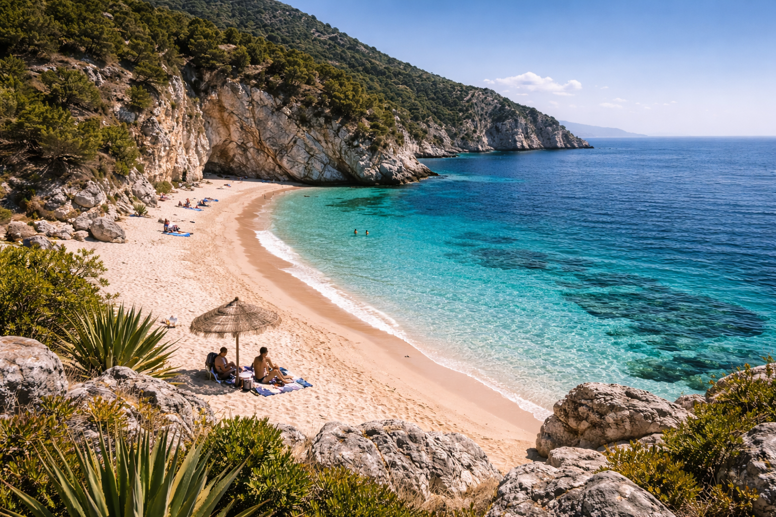 A secluded beach in Albania without large crowds of tourists