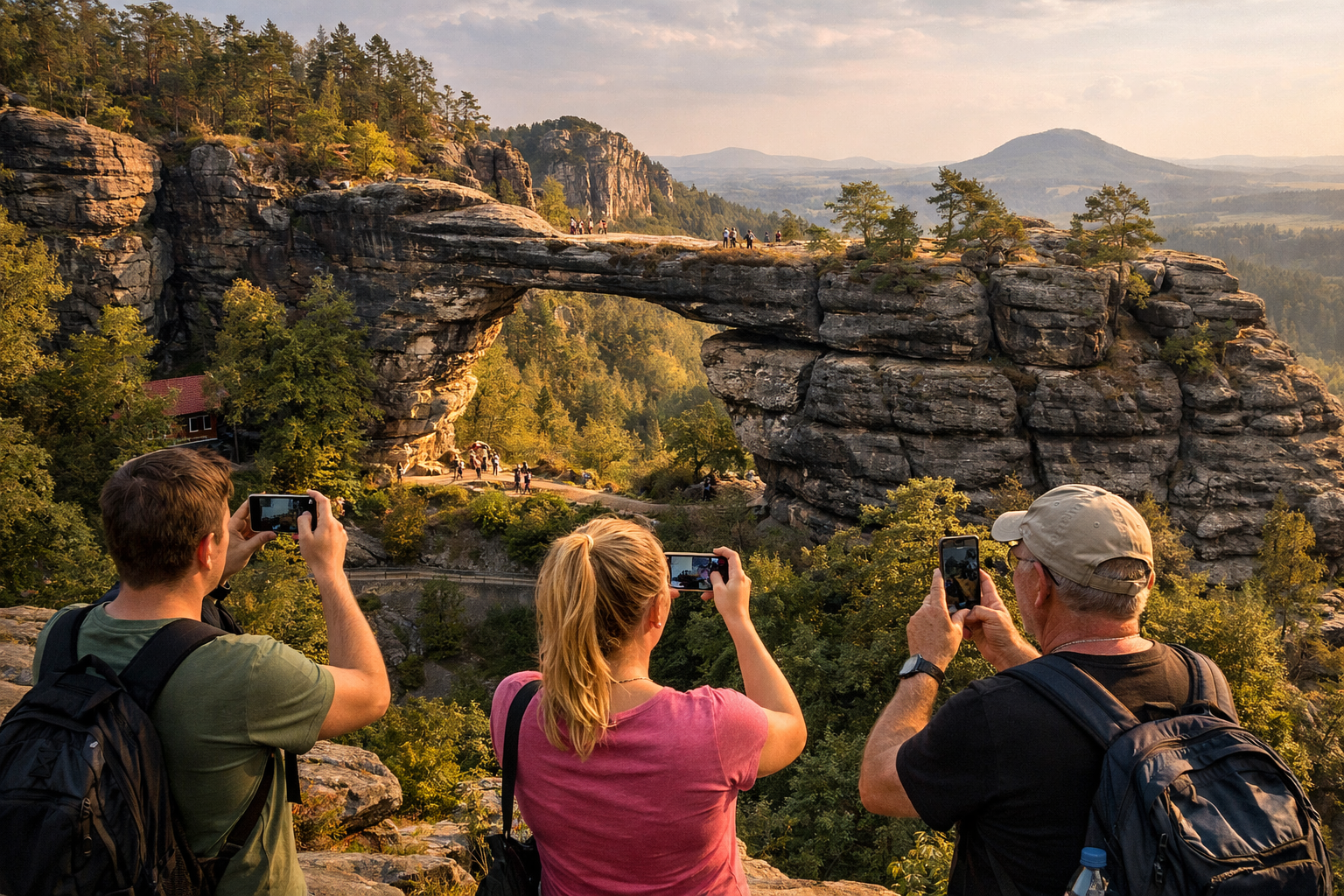 L’arco roccioso Pravčická brána nel Parco nazionale della Svizzera Boema.