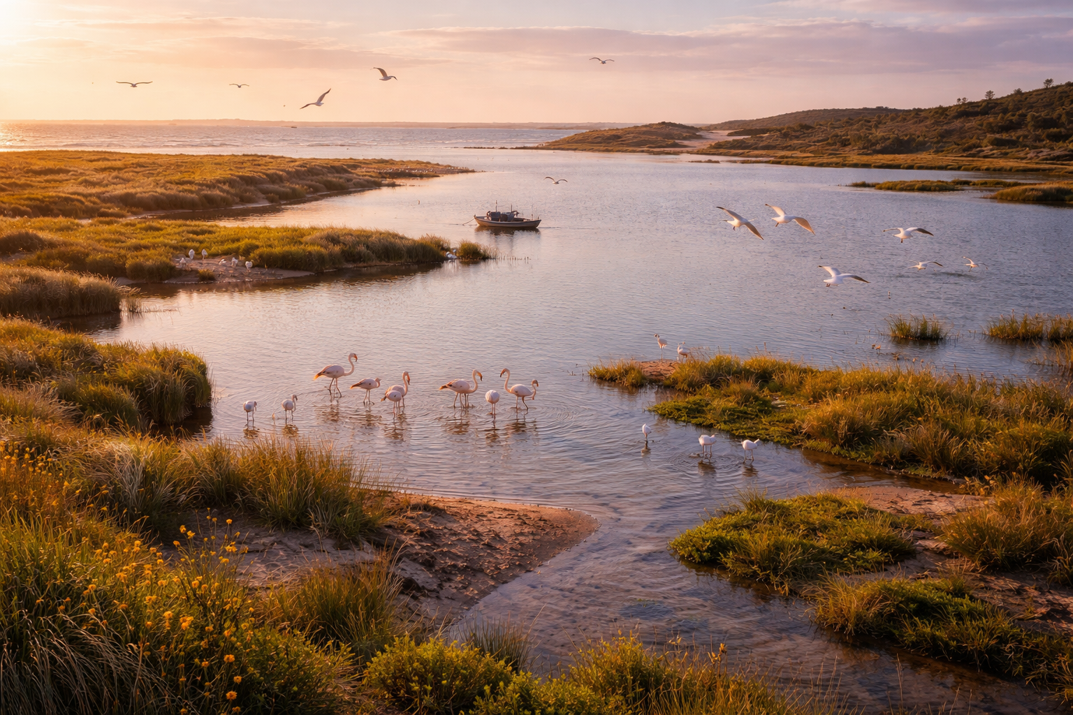 ラグーナ・デ・ロチャの水、自然、鳥、保護区、自然景観