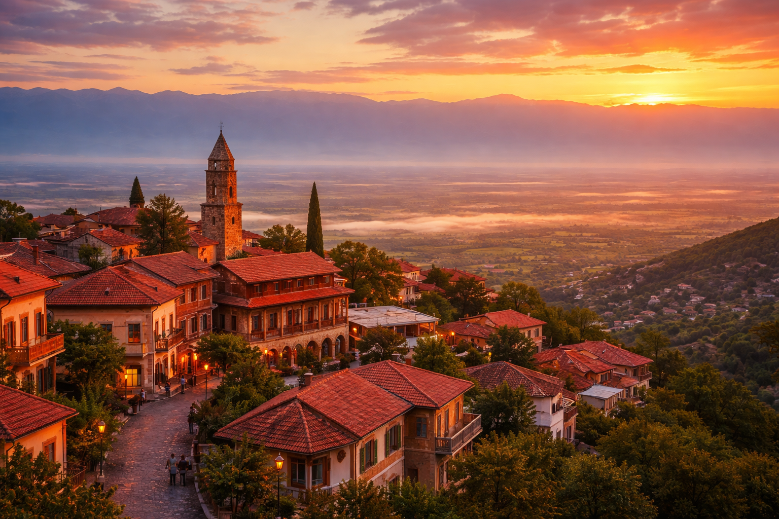 Sighnaghi con vistas al valle de Alazani - ciudad romántica de Georgia con eSIM