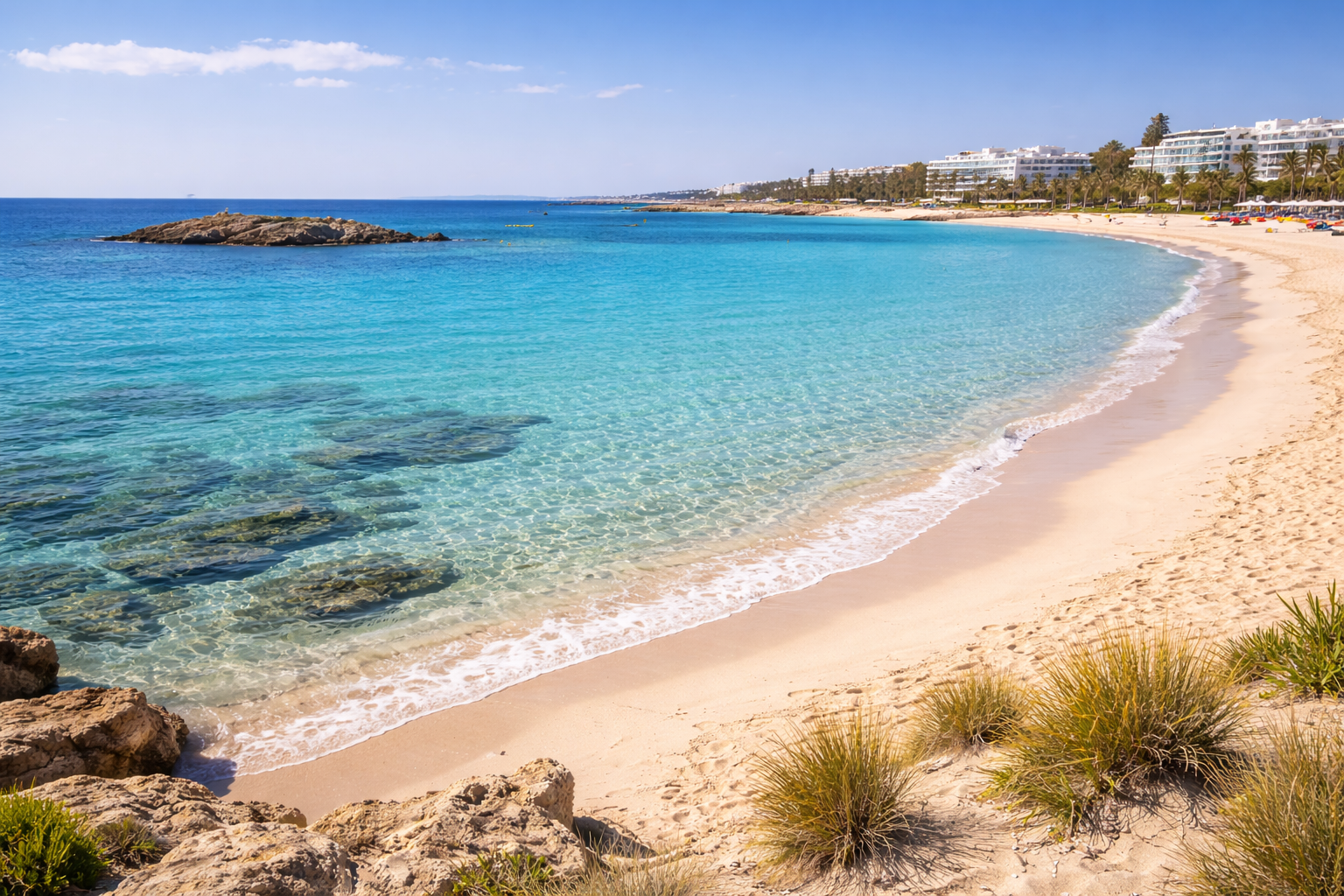 Spiaggia Fig Tree Bay a Protaras, a Cipro.