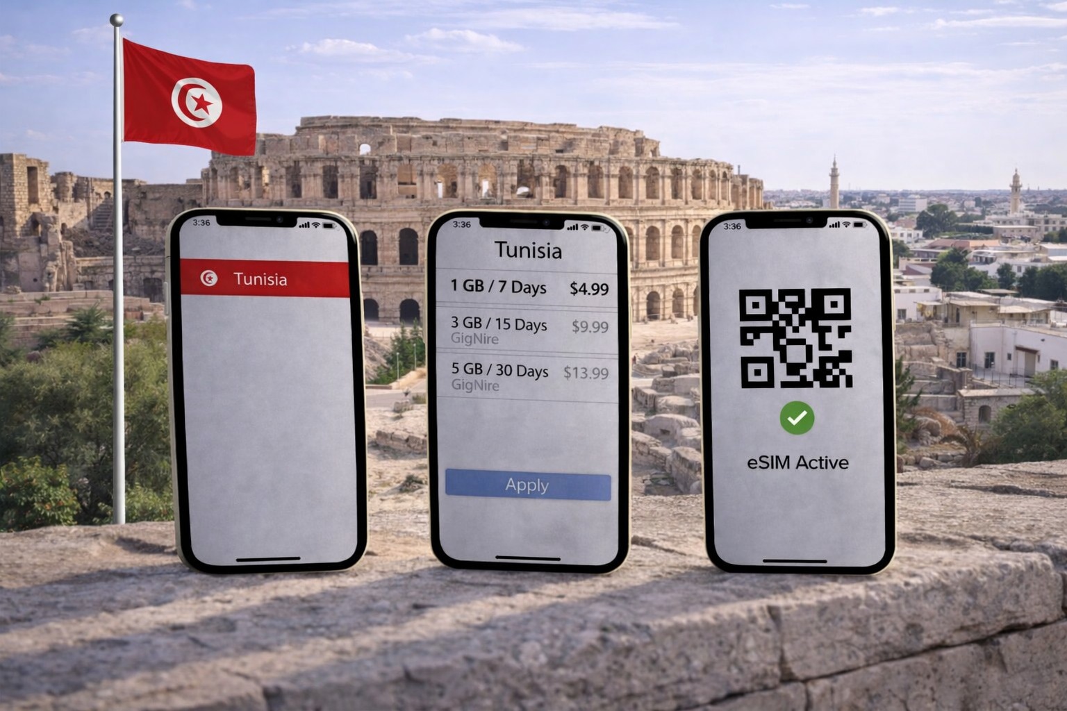 Prosessen med å koble til eSIM i Tunisia - valg av abonnement, installasjon og aktivering via QR-kode