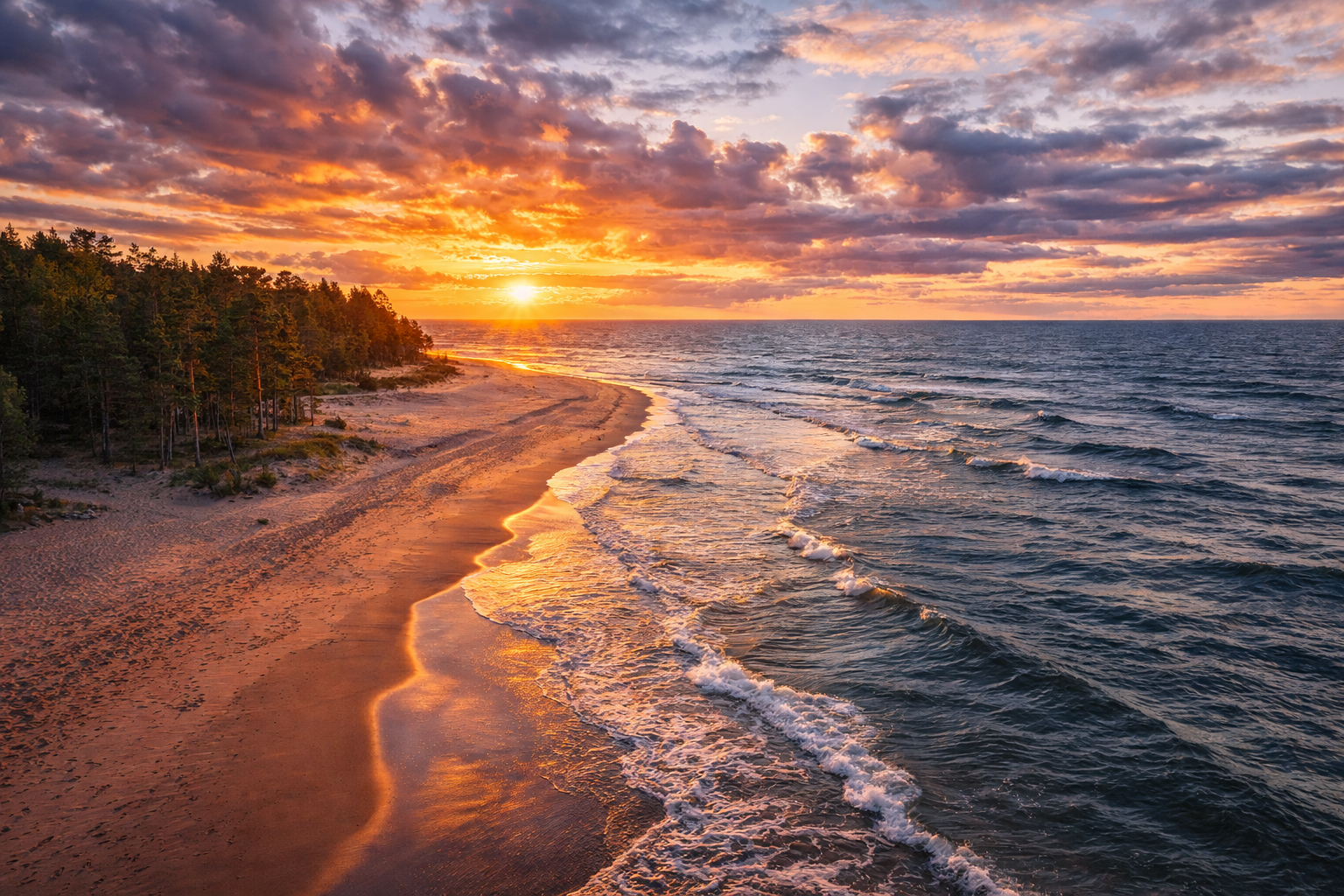 Cape Kolka and the meeting point of the Baltic Sea and the Gulf of Riga
