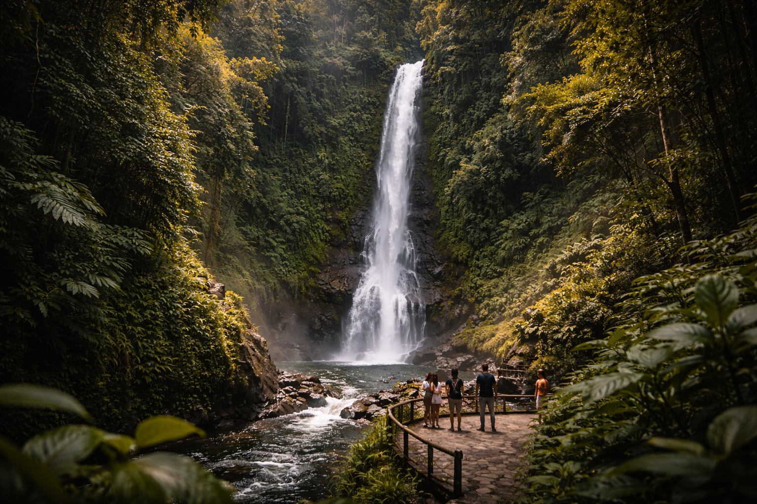 Gitgit Waterfall in Bali’s dense jungle