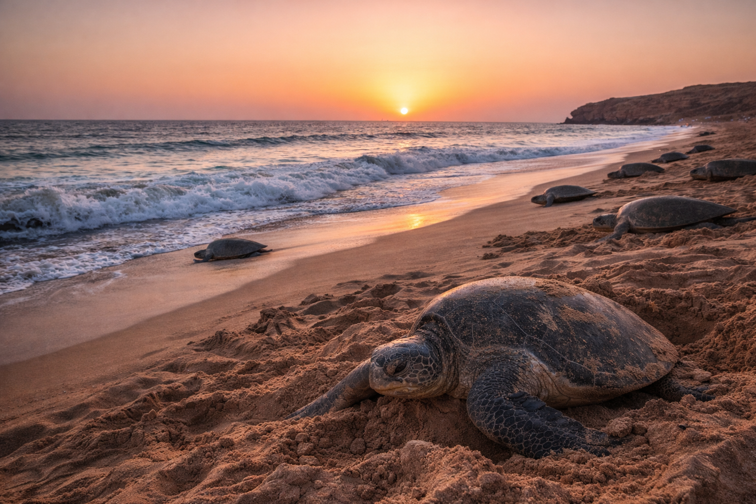 Η παραλία Ρας Αλ-Τζινζ όπου φωλιάζουν θαλάσσιες χελώνες