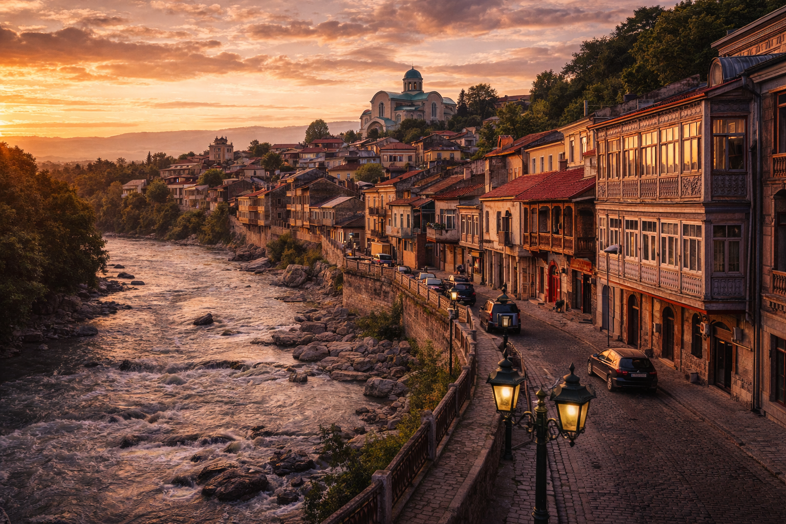 Kutaisi y el río Rioni - ciudad histórica de Georgia con acceso a eSIM