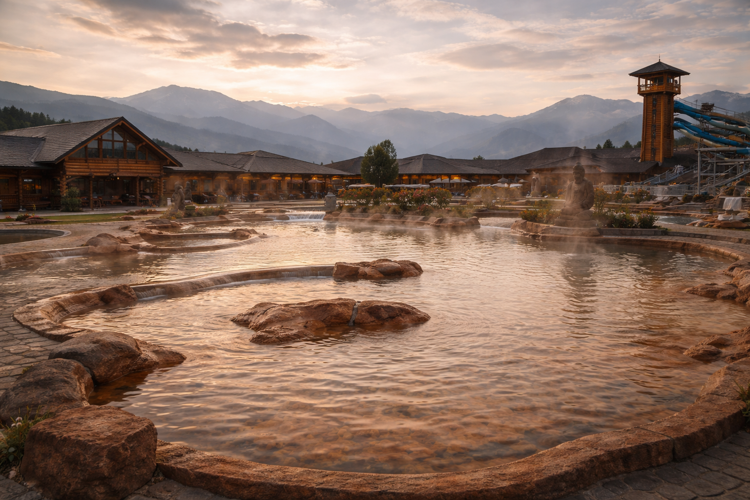 בריכות תרמיות בבשנייה עם אווירת רוגע