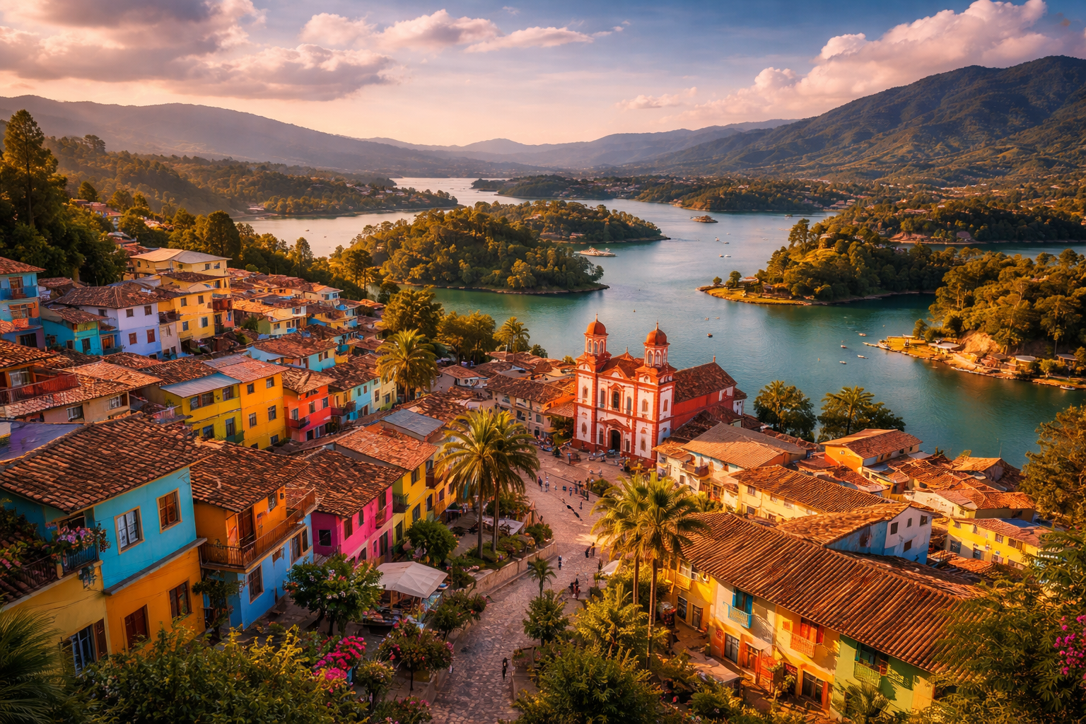 Šarene kuće u gradu Guatape