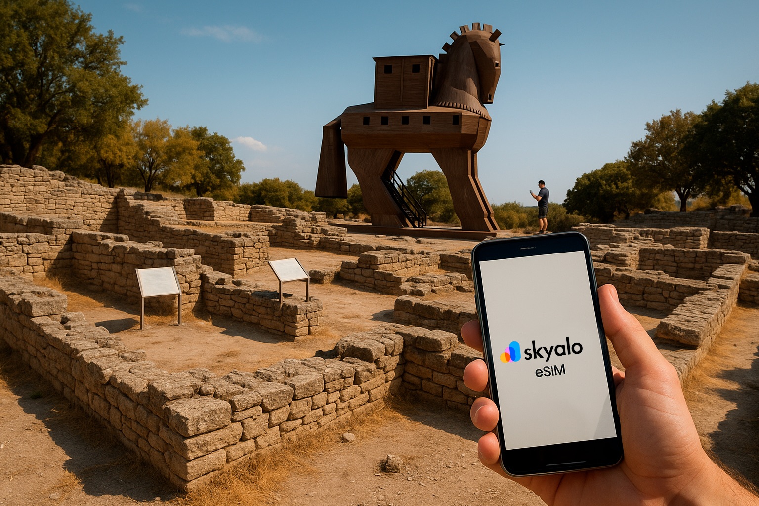 The ruins of legendary Troy — easy to find with Skyalo eSIM