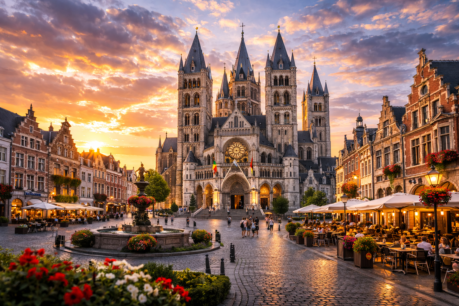  La cattedrale nella città di Tournai, in Belgio