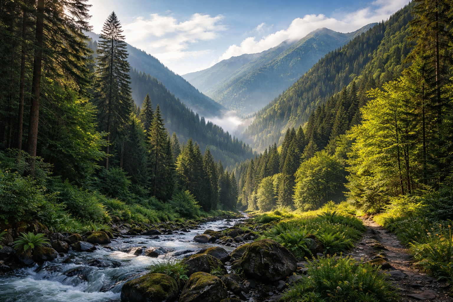 Parque Nacional de Borjomi con montañas y bosques - viaje por Georgia con eSIM