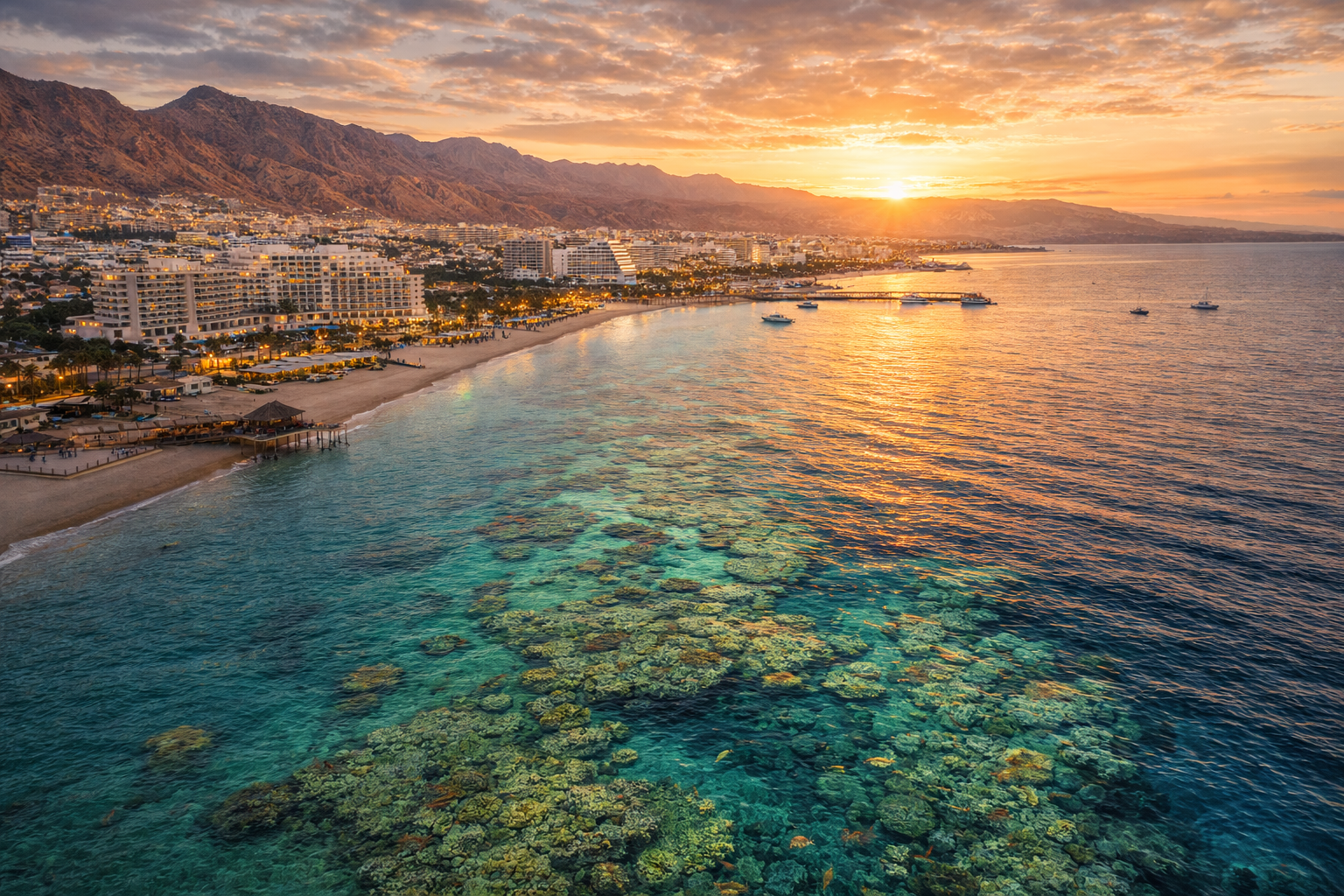 Eilat resort and the Red Sea