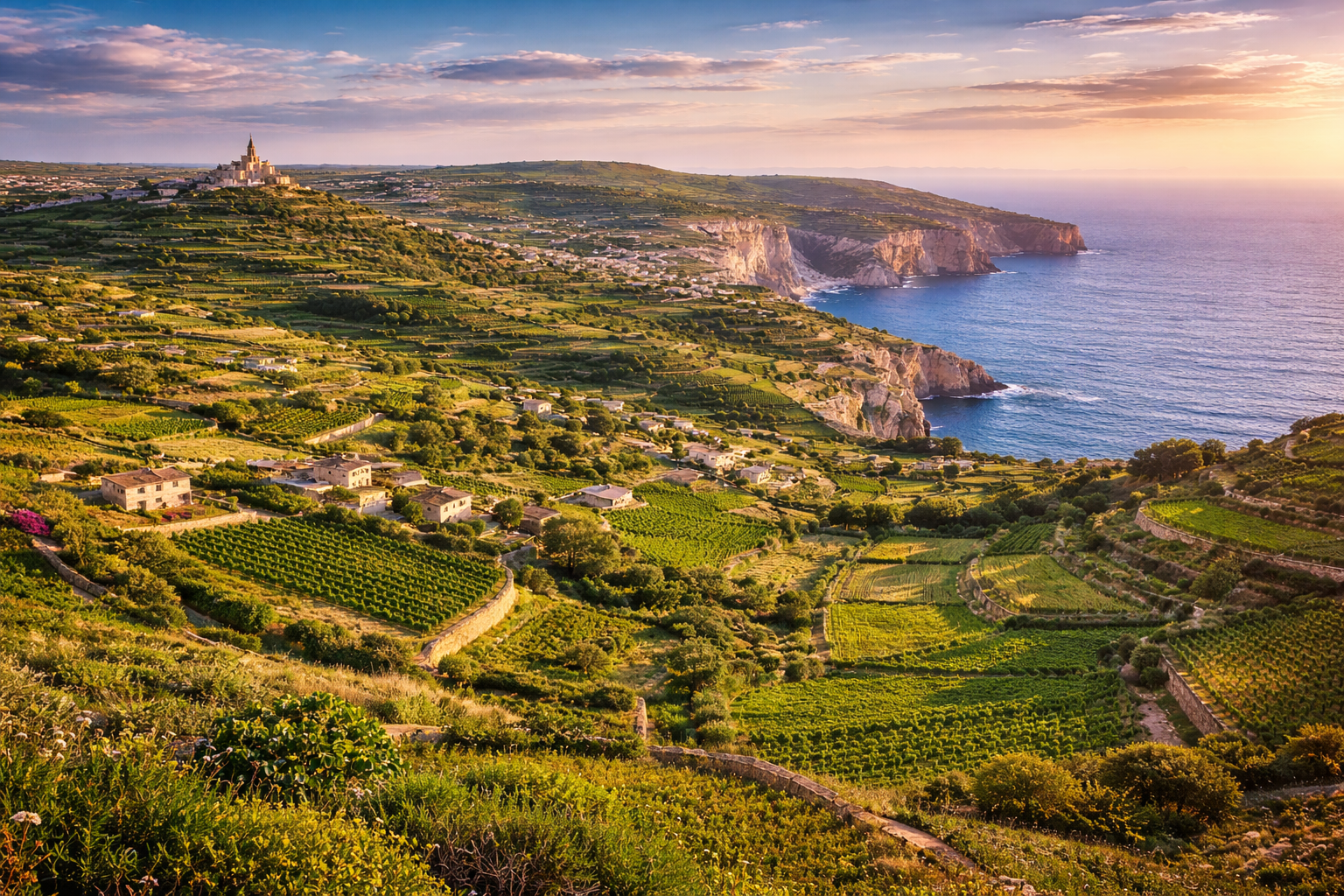 Pulau Gozo dengan landskap semula jadi
