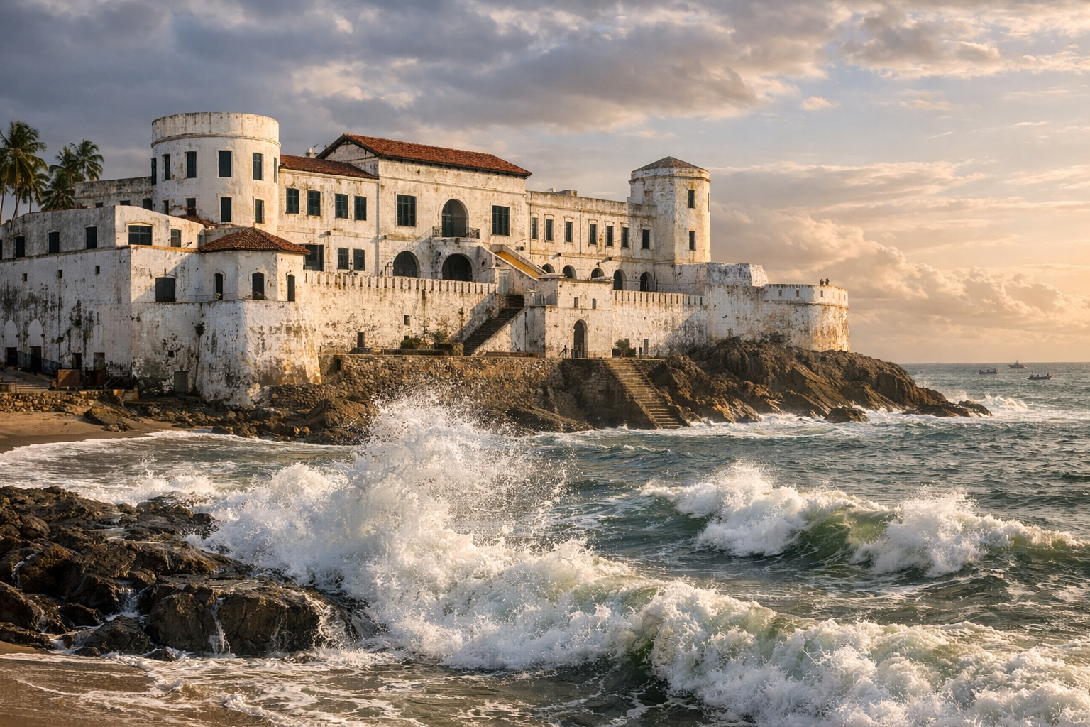 Cape Coast Fortress on the Atlantic shore