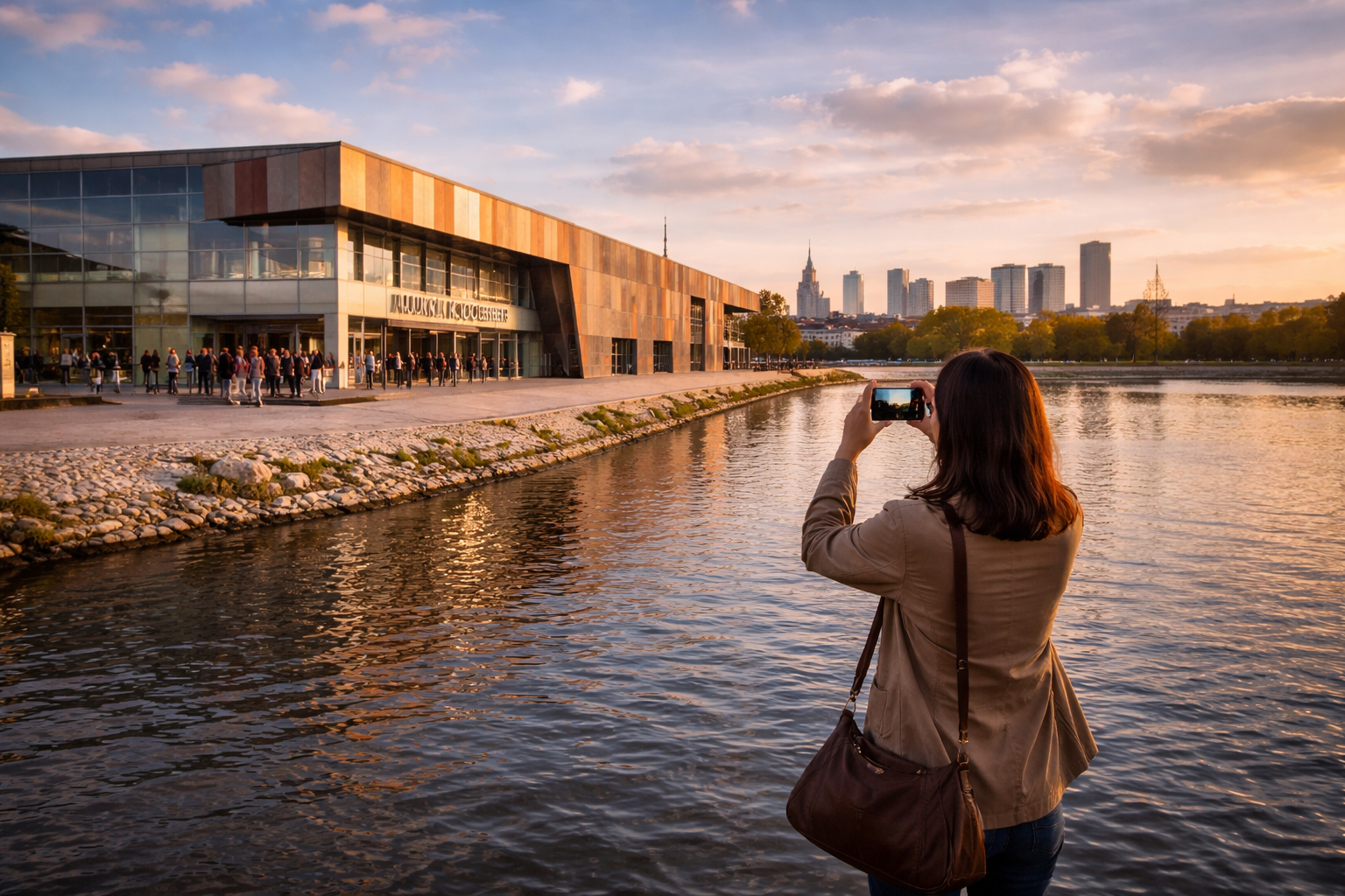 زائرة في مركز كوبرنيكوس للعلوم في وارسو تستخدم هواتف ذكية مع إنترنت eSIM