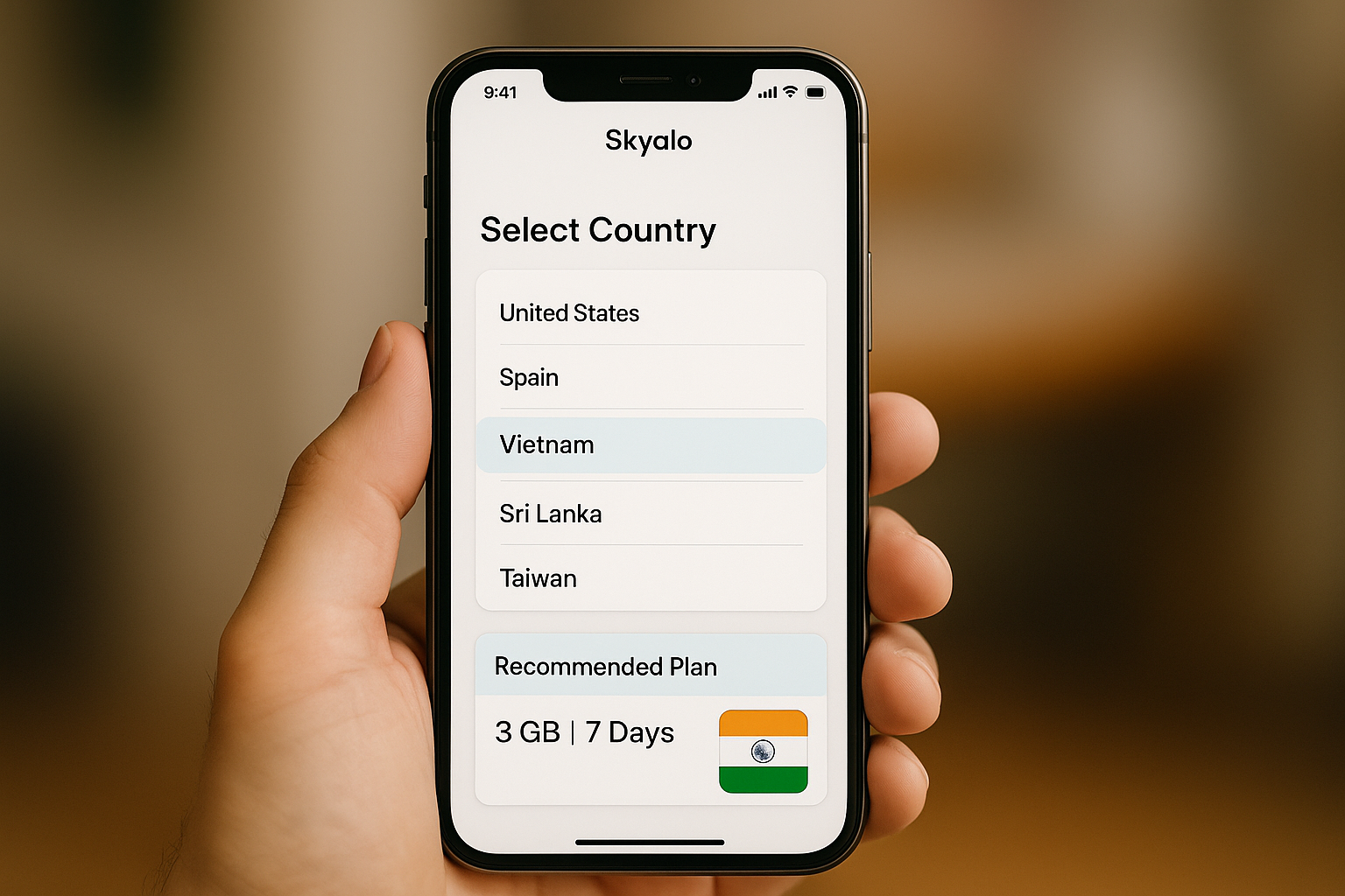 Skyalo helps you find the best plan in one tap — with smart suggestions