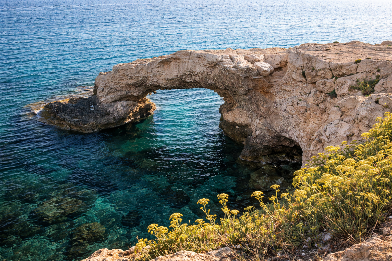 Costa rocciosa di Capo Greco a Cipro.