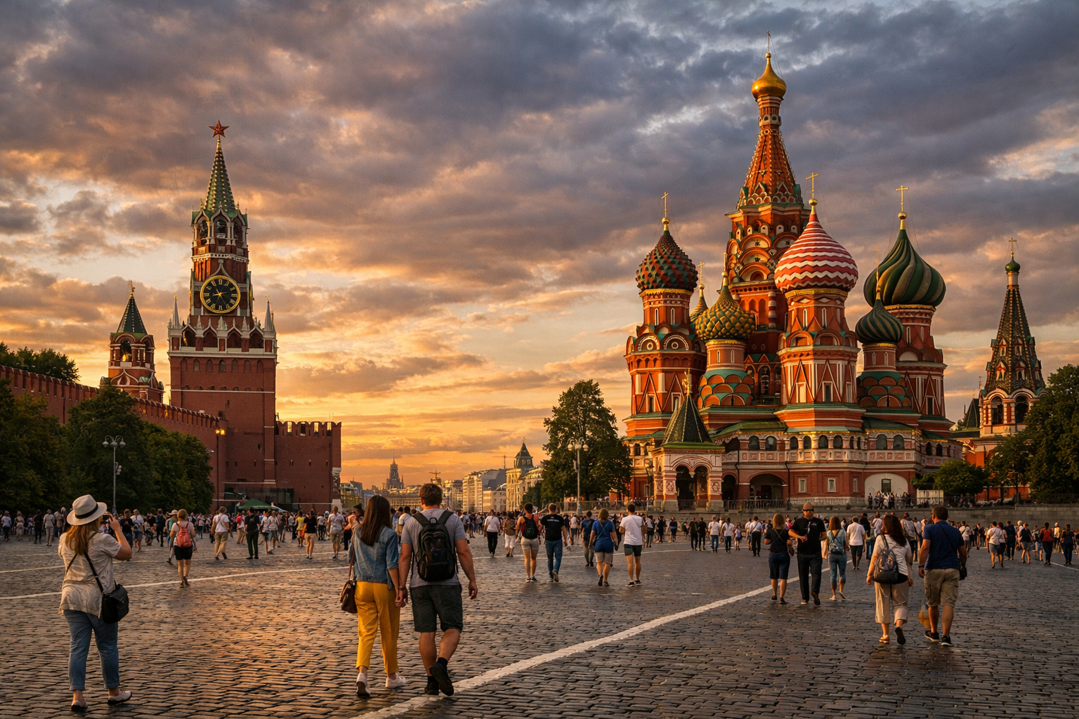Piazza Rossa e Cattedrale di San Basilio a Mosca.