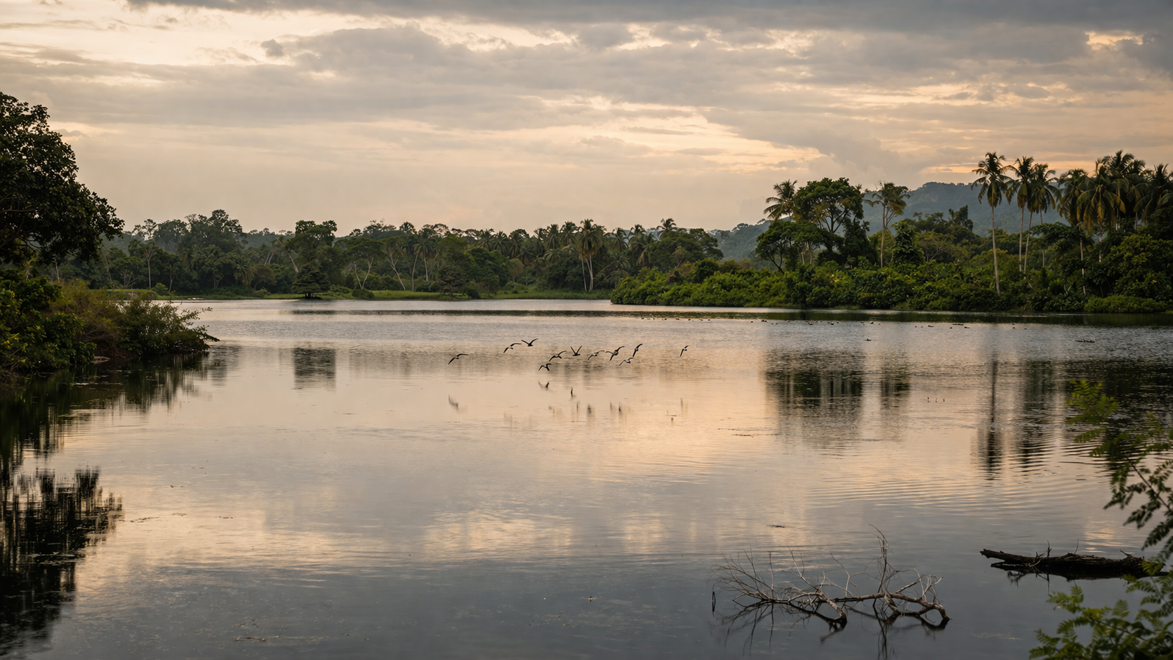 Piso lagūna su vandeniu ir gamta Liberijoje