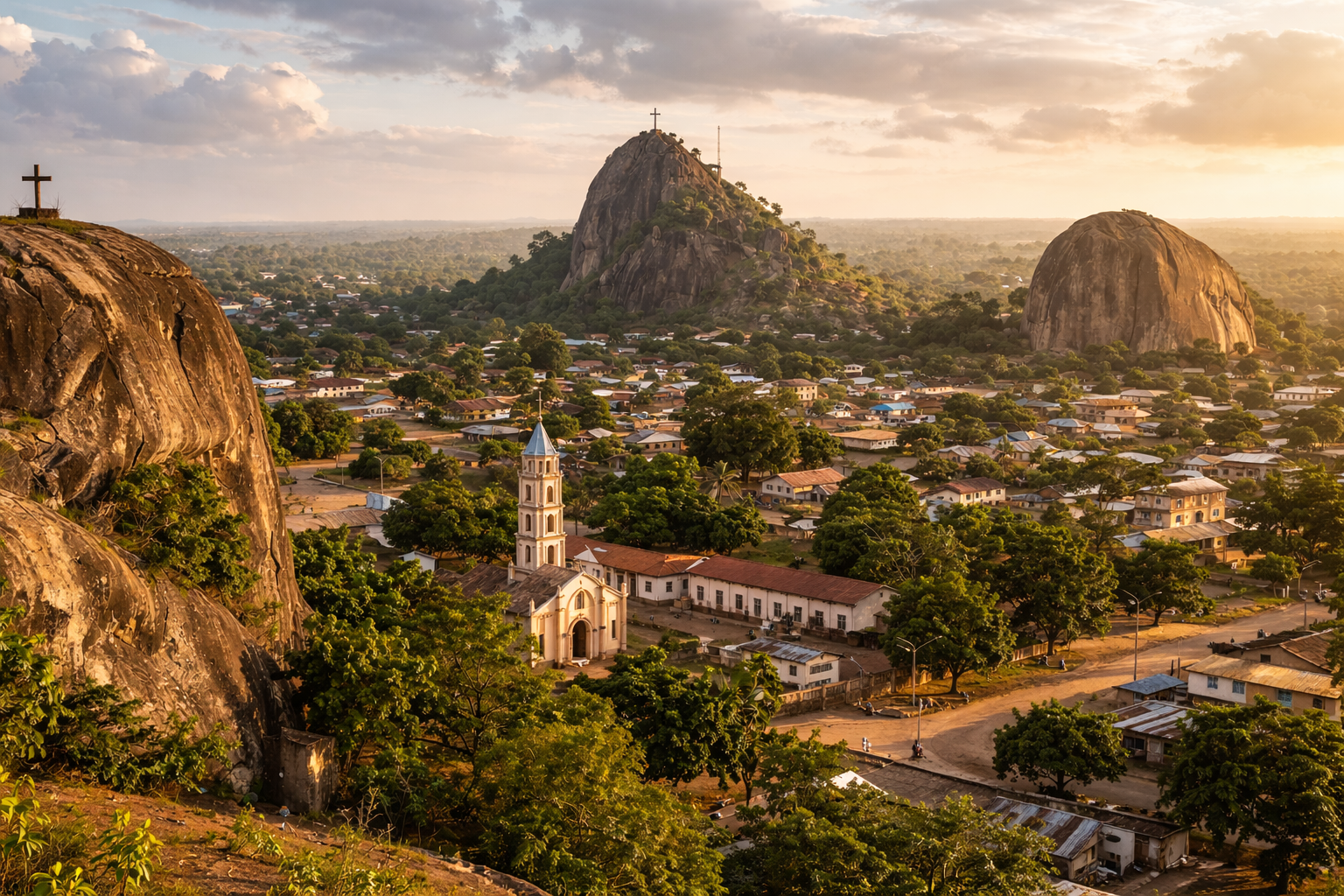 דאסה-זומה בבנין עם גבעות, עיר בין גבהים ואווירה של יעד תרבותי וטבעי
