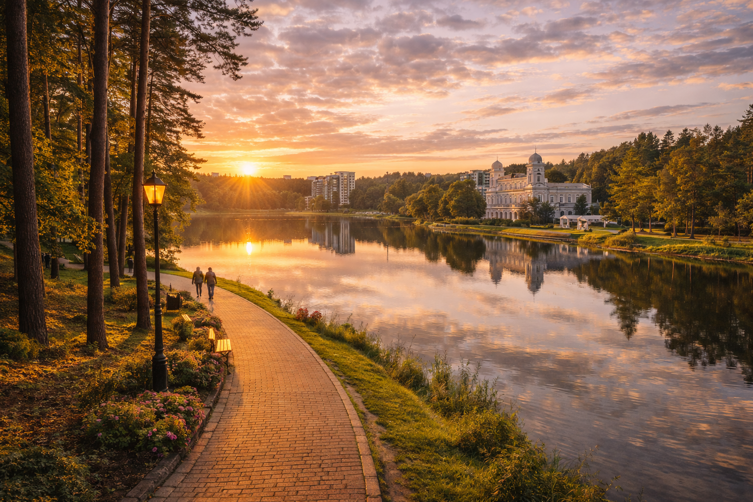 The resort town of Druskininkai among forests and lakes