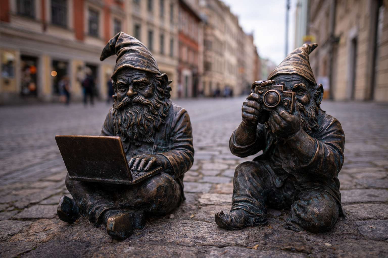 قزم برونزي في شارع بمدينة فروتسواف