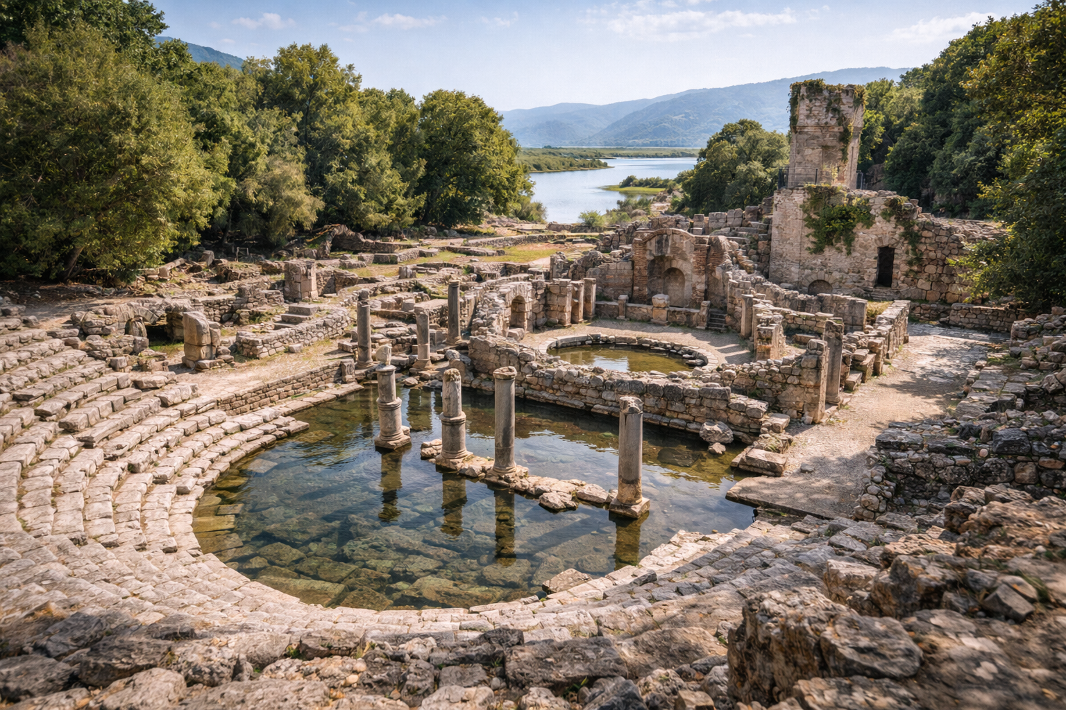 Ruins of the ancient city of Butrint in Albania