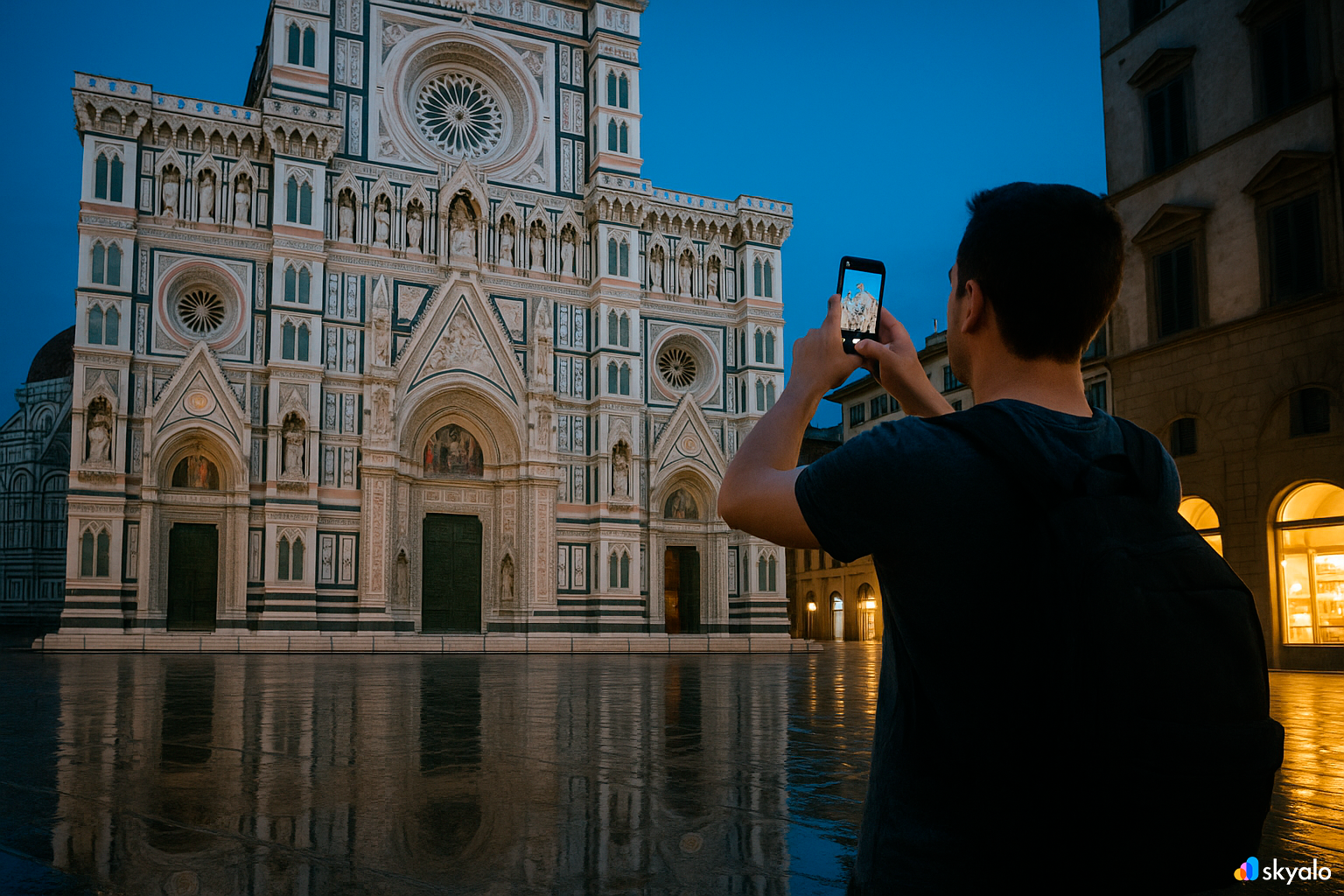 Shot at the Duomo — sharing the moment via Skyalo eSIM