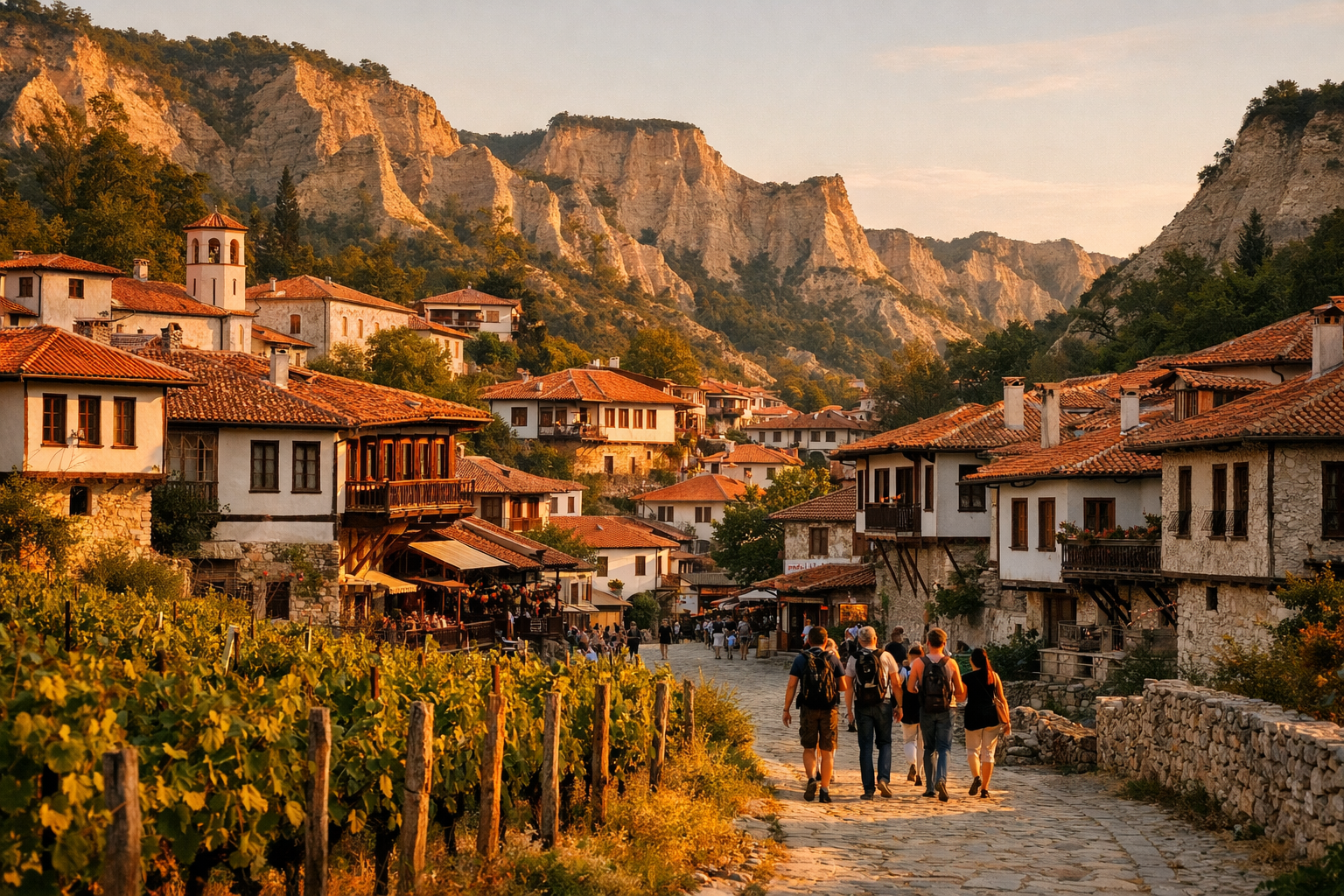 The town of Melnik and its wine houses among Bulgaria’s cliffs
