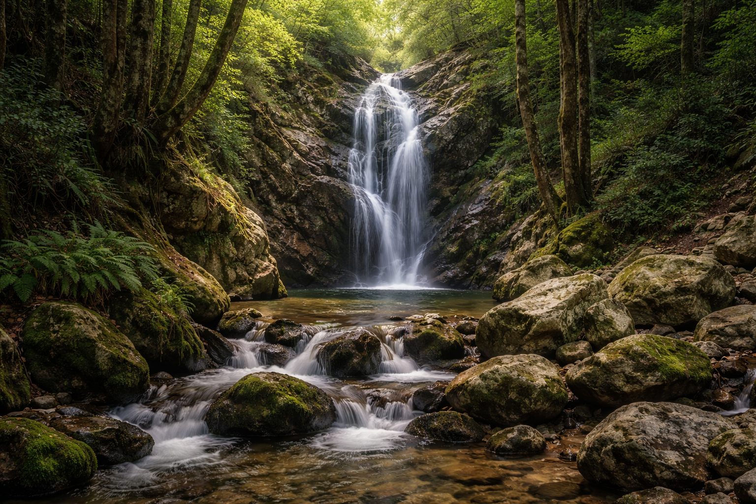 Cascate Caledonia sui monti Troodos a Cipro.