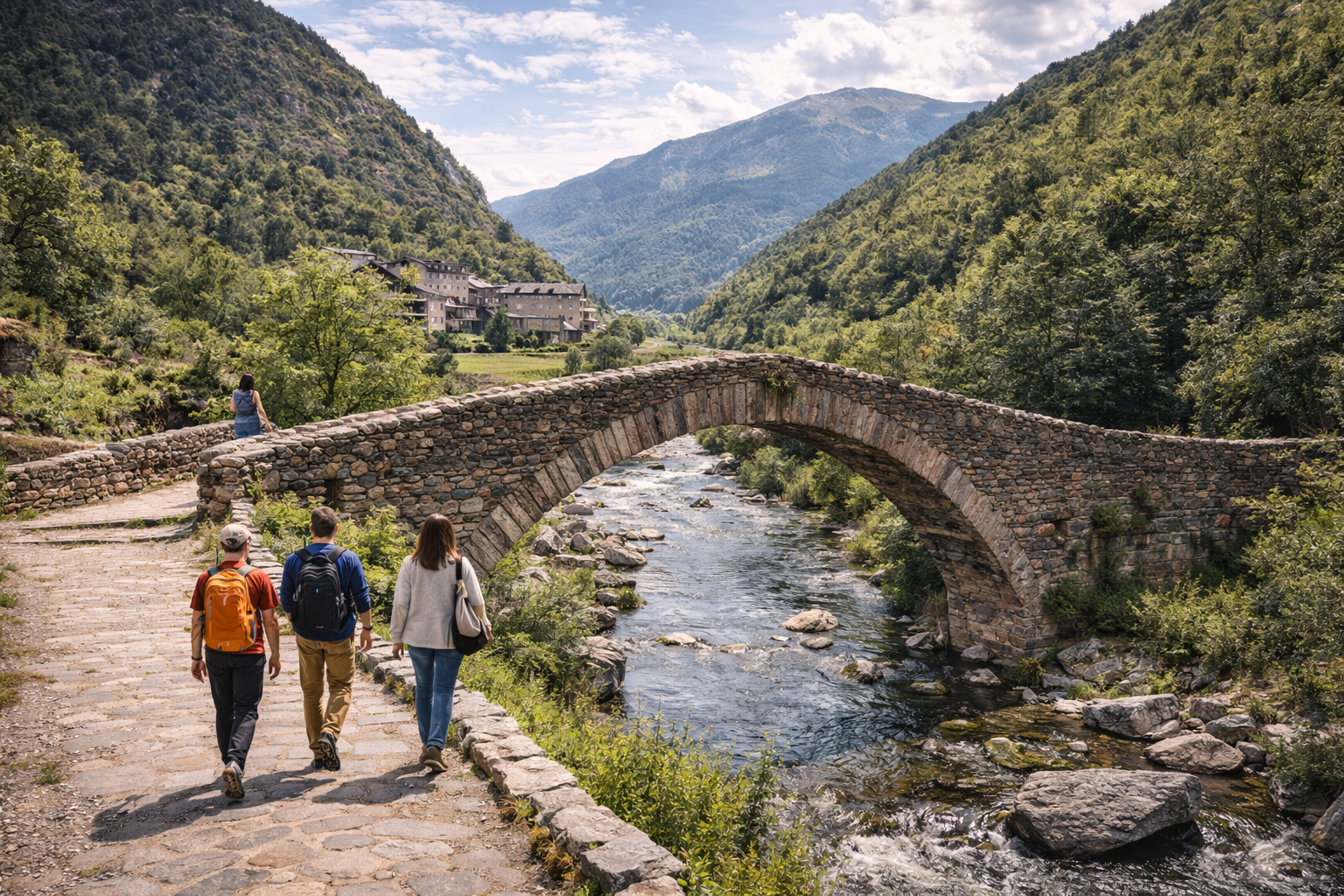 Pont de la Margineda Andorra stone bridge