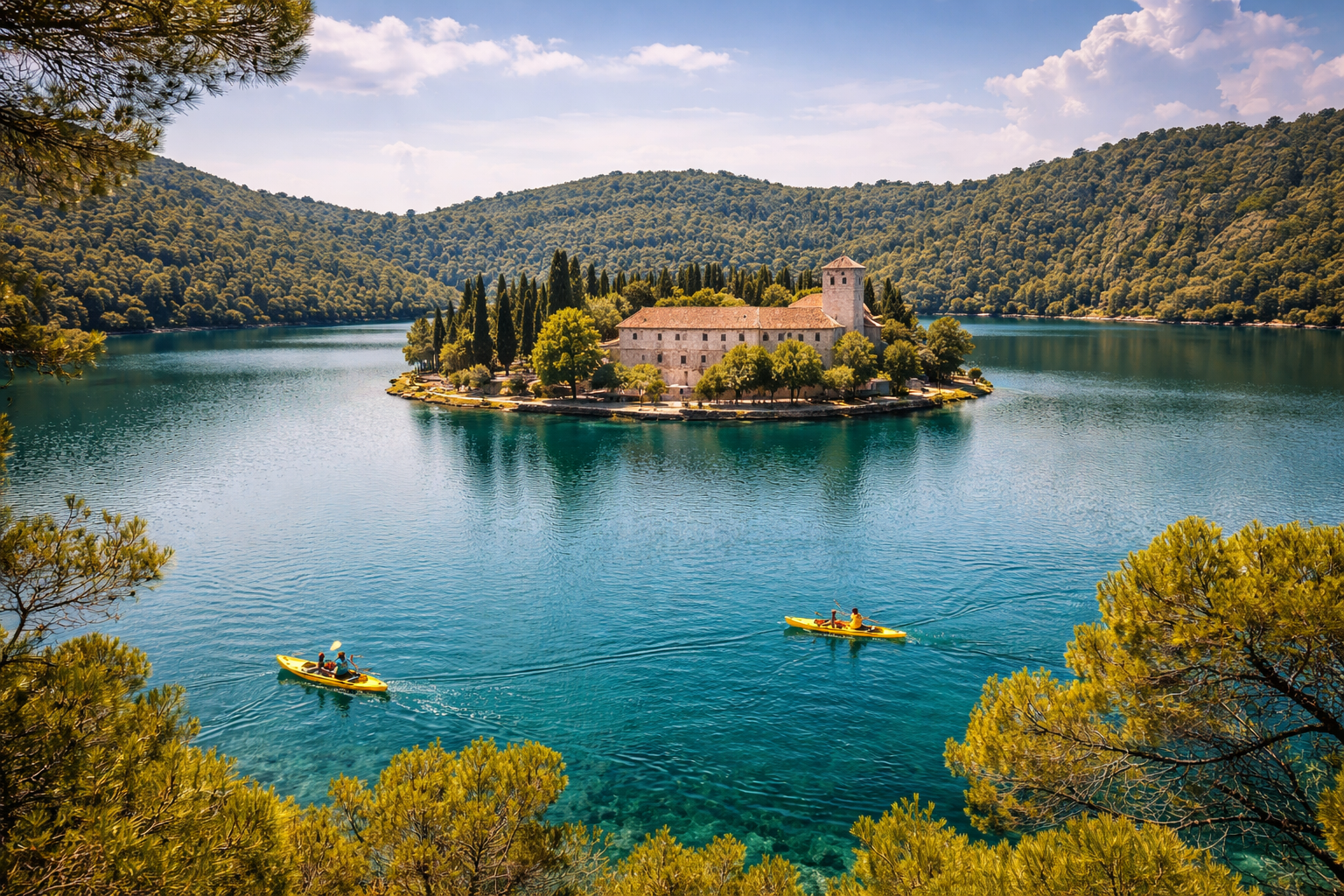 Il Parco Nazionale di Mljet e l’isola con il monastero nel lago