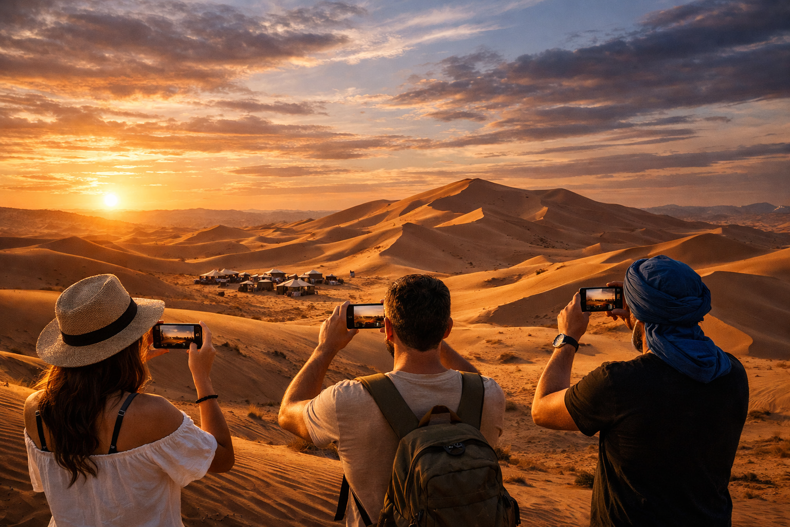 Sand dunes near the town of Merzouga.
