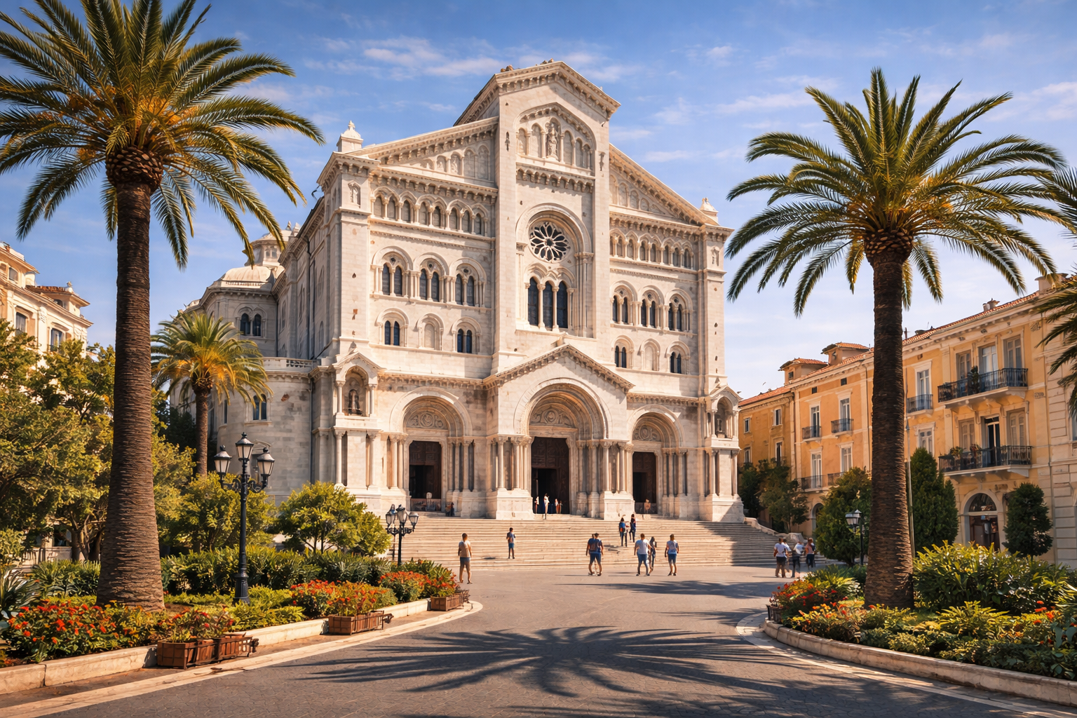 Yachts in the Fontvieille harbor