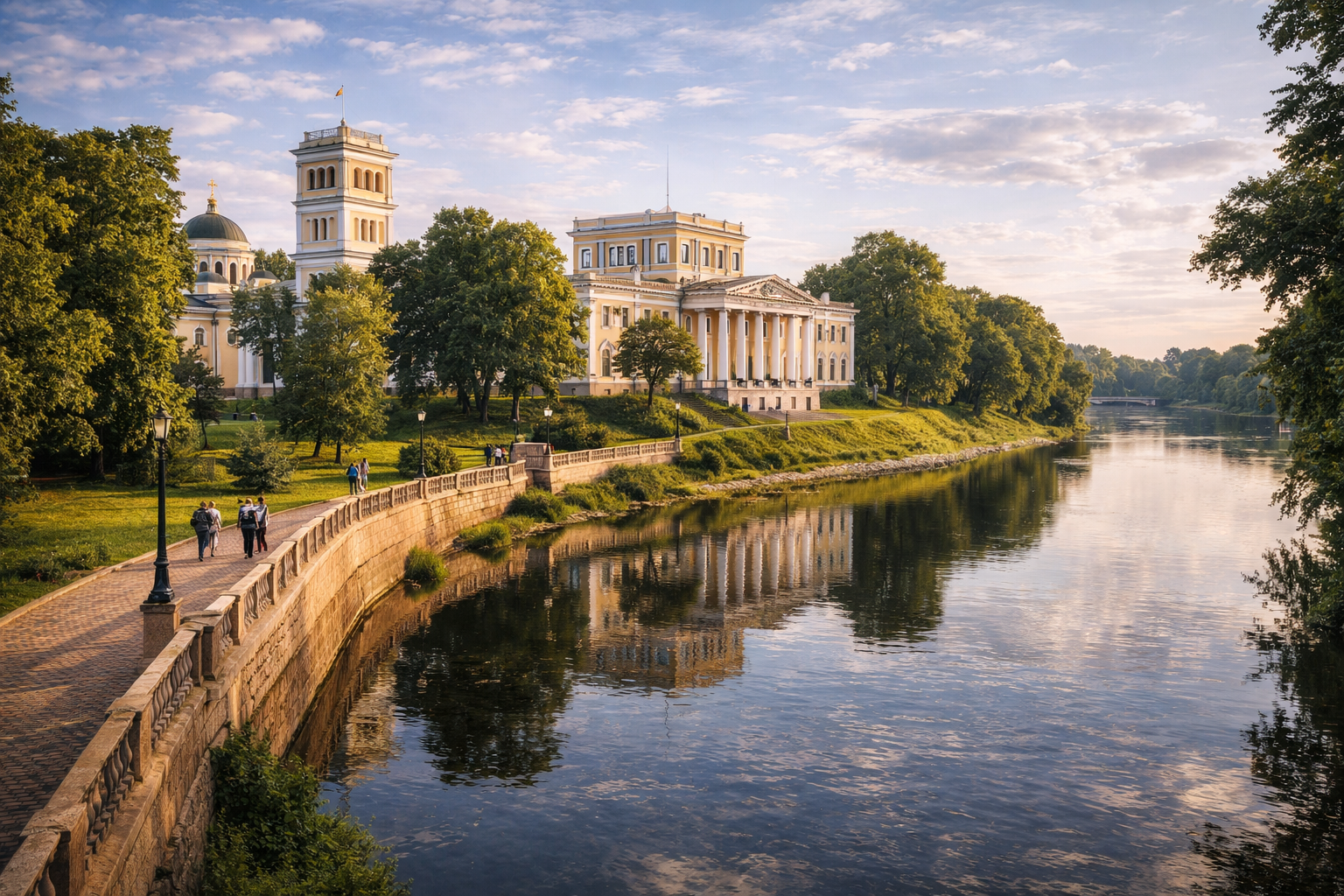 緑地と建築に囲まれたホメリの宮殿、公園、遊歩道 - 散策に人気の場所