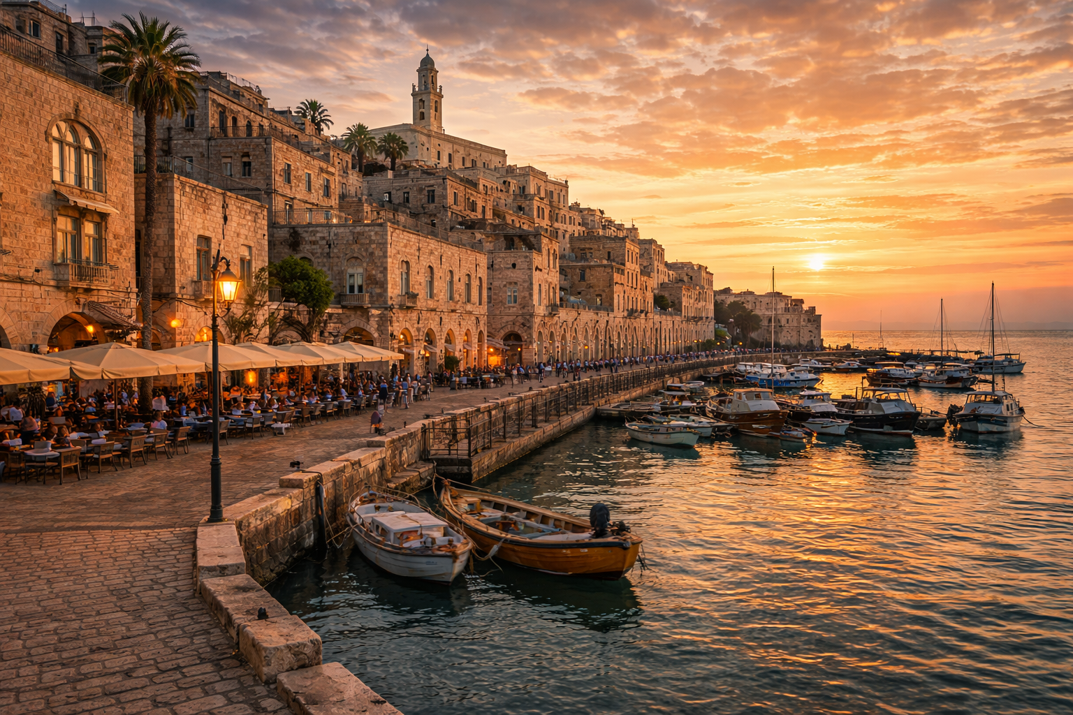 Jaffa’s old port and the stone streets of the ancient city