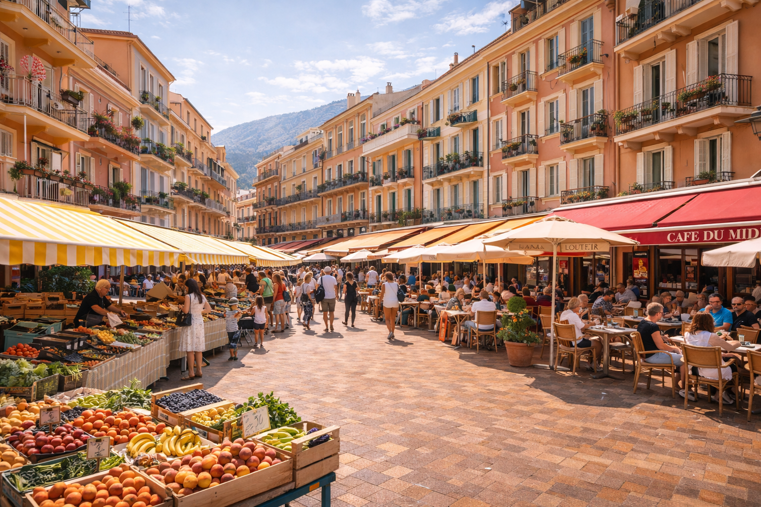 Solarium Beach in Monaco and a tourist with a smartphone with an eSIM