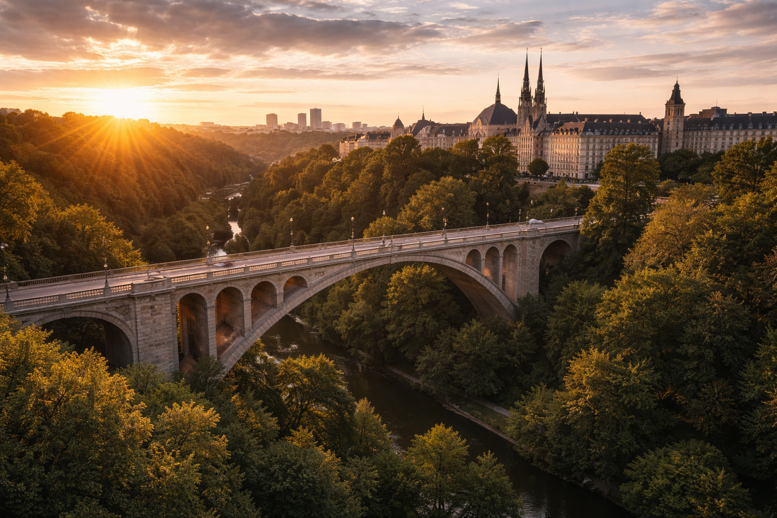 Smartphone con eSIM activada con el casco antiguo de Luxemburgo de fondo