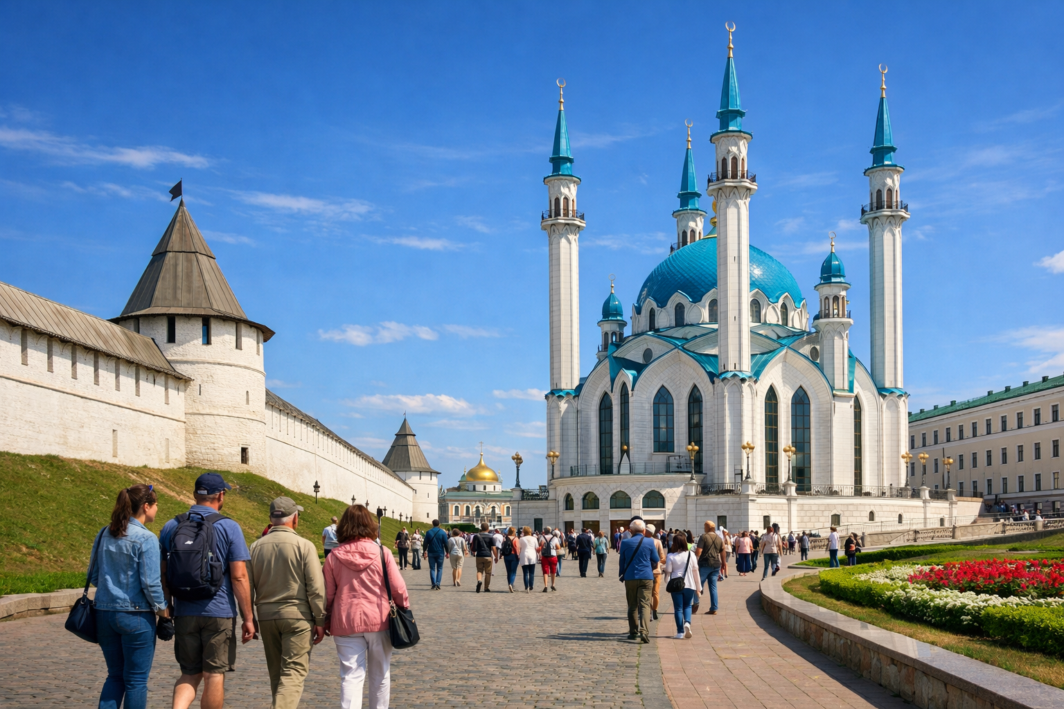 Cremlino di Kazan e moschea Qol-Şärif.