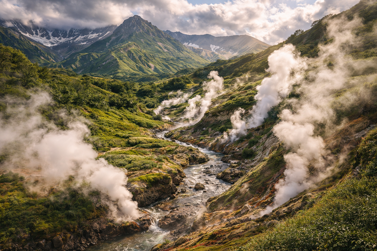 Valle dei geyser in Kamchatka.