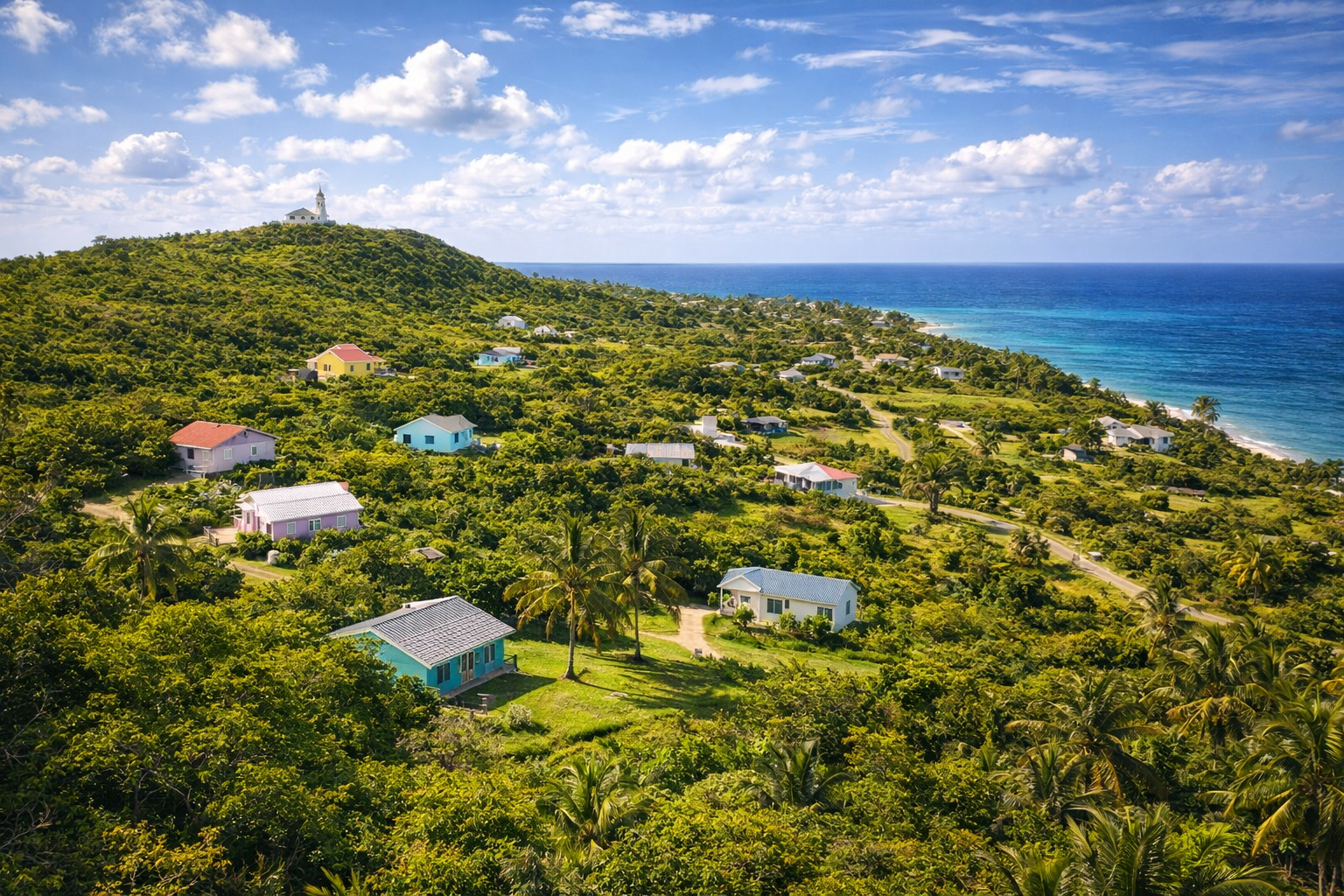 Colline di Cat Island alle Bahamas.