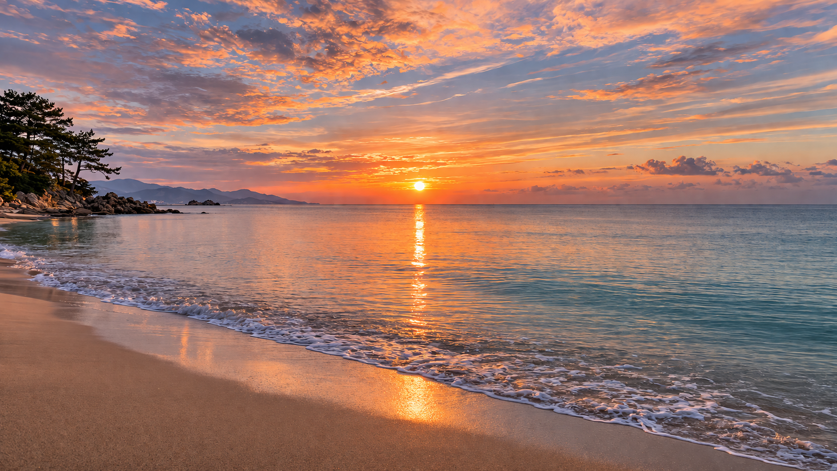 Plaża w Gangneung o świcie