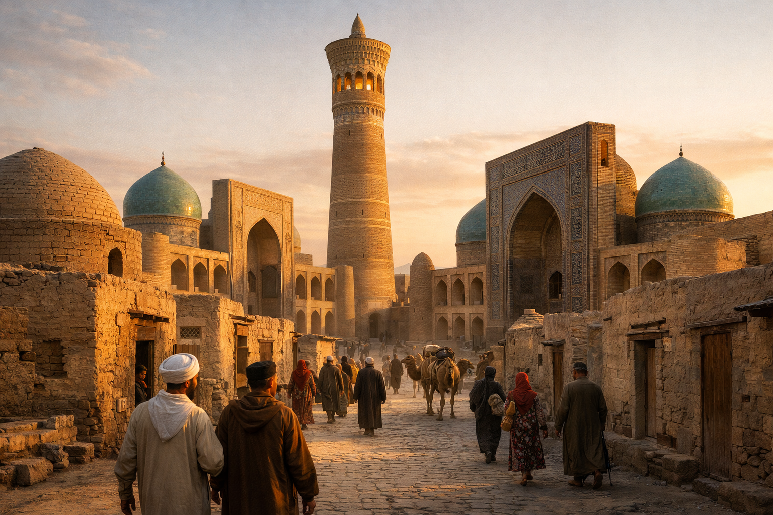 La città vecchia di Bukhara e gli edifici antichi