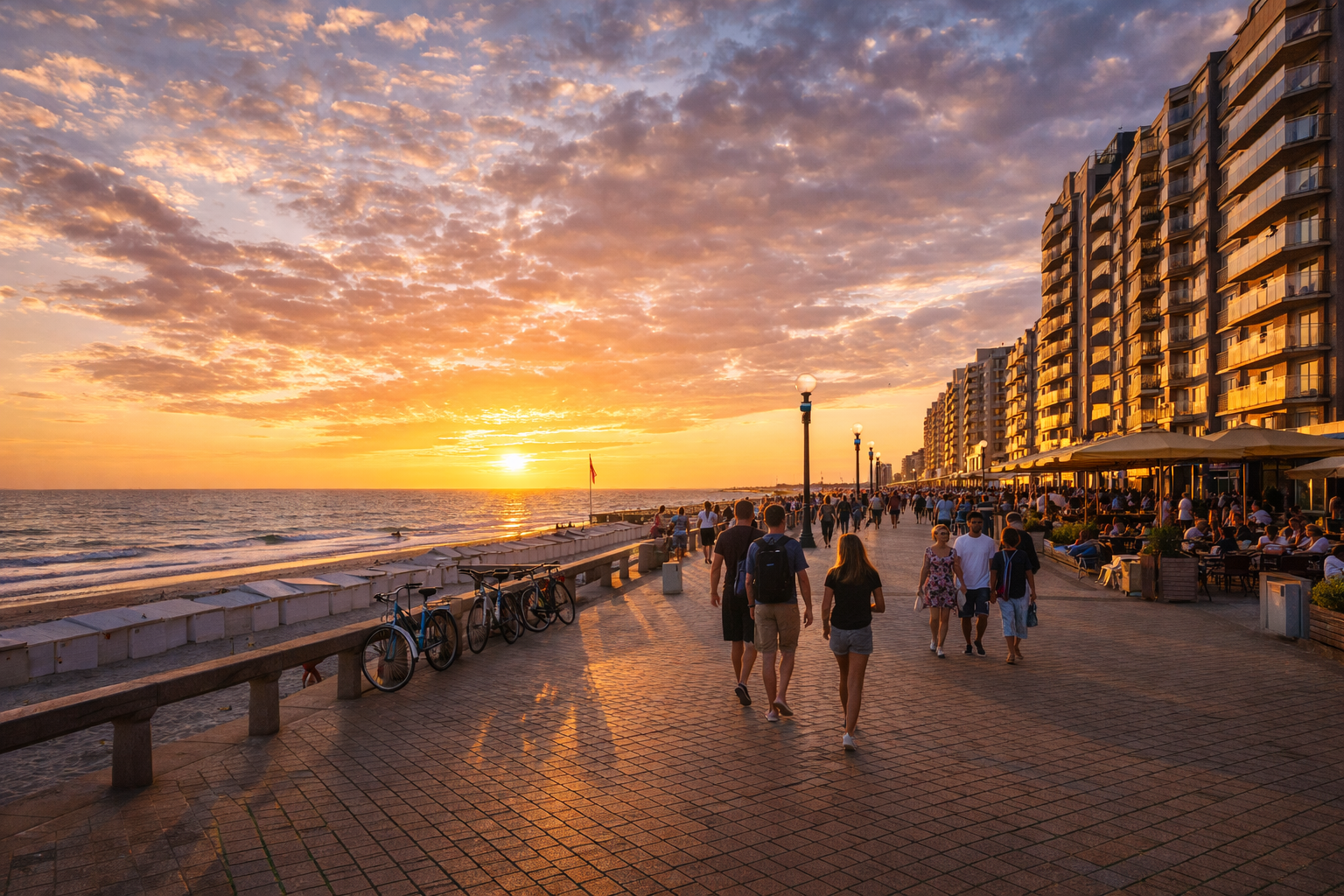 La spiaggia e il lungomare di Ostenda sulla costa del Mare del Nord