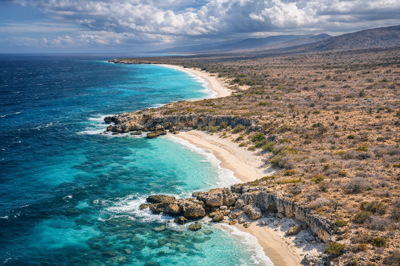 Platja salvatge a la regió de Pedernales amb aigua turquesa i natura intacta