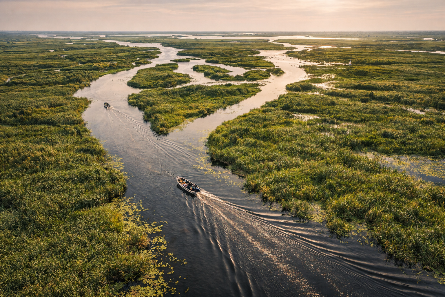 Channels and waterscapes of the Danube Delta.